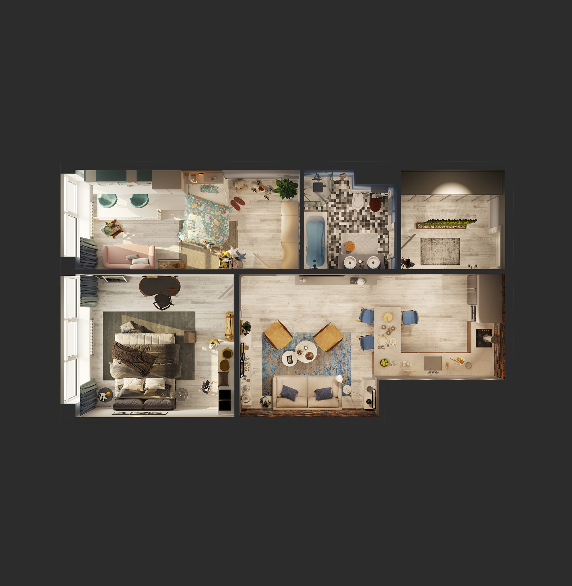 Tribeca, plans, 3dviz. 2019